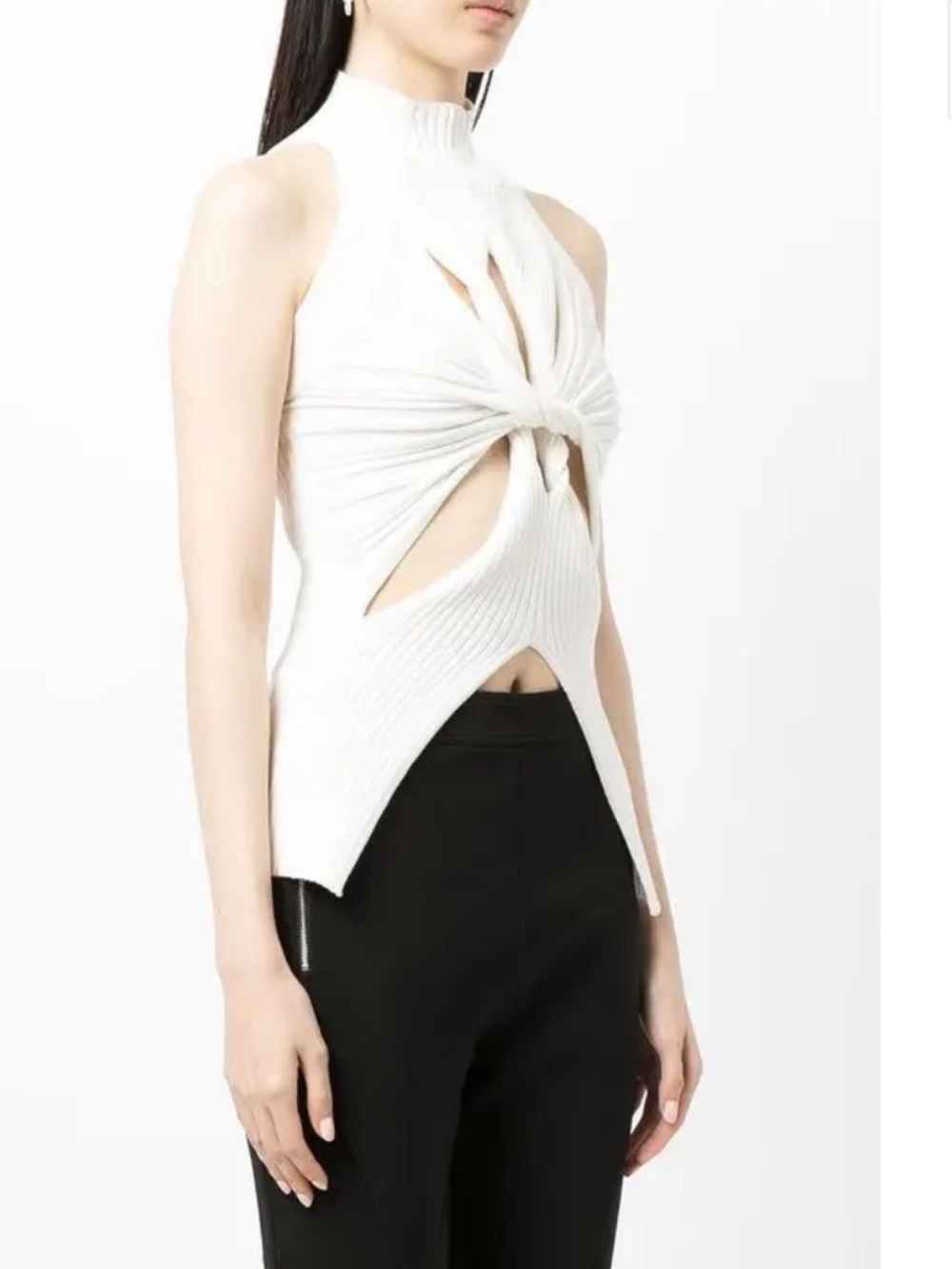 NEW! Dion Muscular Twist Tank Top in Ivory- Needs Dry Clean!